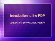 Introduction to the PDP