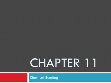 Chemical Bonding