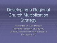 Developing a Regional Church Multiplication Strategy