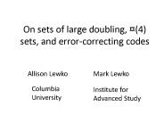 On sets of large doubling, 