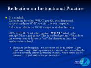 Reflection on Instructional Practice