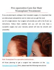 Pre-operative Care for Hair Transplant in Saudi Arabia