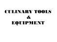 CULINARY TOOLS PowerPoint PPT Presentation