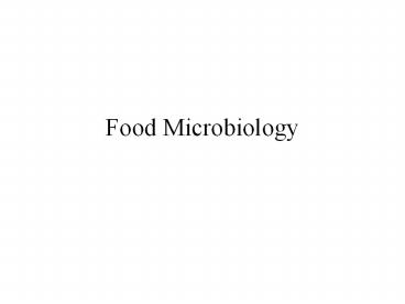 Food Microbiology