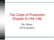 The Costs of Production Chapter 8 (155-156)