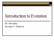 Introduction to Evolution