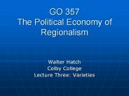 GO 357 The Political Economy of Regionalism