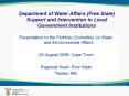 Department of Water Affairs (Free State) Support and Intervention to Local Government Institutions PowerPoint PPT Presentation