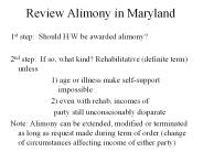 Review Alimony in Maryland
