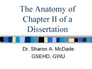 The Anatomy of Chapter II of a Dissertation