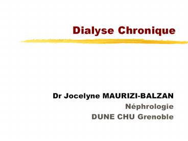 Dialyse Chronique