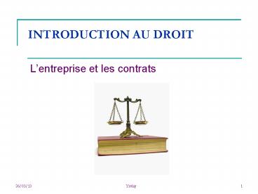 INTRODUCTION AU DROIT