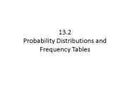 13.2 Probability Distributions and Frequency Tables