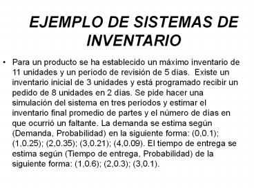 EJEMPLO DE SISTEMAS DE INVENTARIO