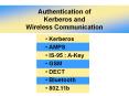 Authentication of Kerberos and Wireless Communication PowerPoint PPT Presentation
