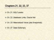 Chapters 21, 22, 23, 37