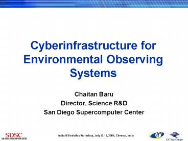 Cyberinfrastructure for Environmental Observing Systems
