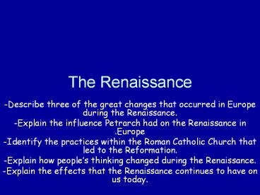 The Renaissance