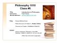 Philosophy 1010 PowerPoint PPT Presentation