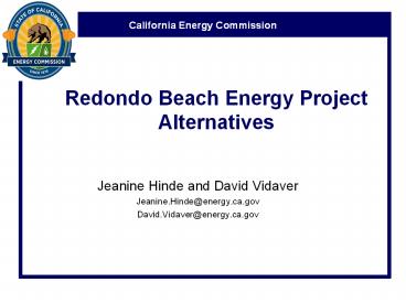 Redondo Beach Energy Project Alternatives