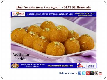 Buy Sweets near Goregaon - MM Mithaiwala