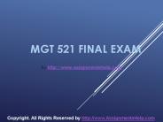 MGT 521 Final Exam Latest Online HomeWork Help