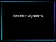Repetition Algorithms