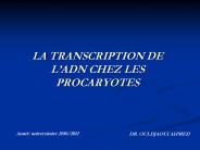 LA TRANSCRIPTION DE L