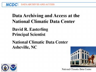 NCDC:  On the Forefront of E-Government