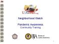 Neighborhood Watch  Pandemic Awareness Community Training PowerPoint PPT Presentation