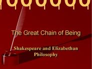 The Great Chain of Being