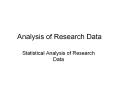 Analysis of Research Data PowerPoint PPT Presentation