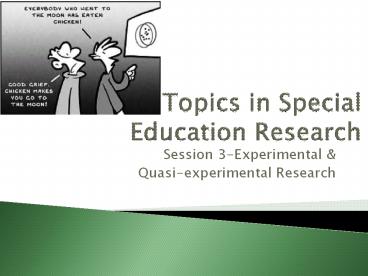 Topics in Special Education Research
