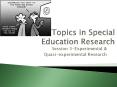Topics in Special Education Research PowerPoint PPT Presentation
