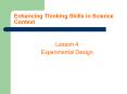Enhancing Thinking Skills in Science Context PowerPoint PPT Presentation