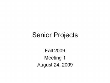 Senior Projects