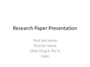 Research Paper Presentation