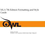 MLA 7th Edition Formatting and Style Guide