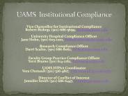 Vice Chancellor for Institutional Compliance