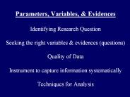 Parameters, Variables,