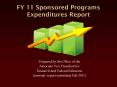 FY 11 Sponsored Programs Expenditures Report PowerPoint PPT Presentation