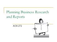 Planning Business Research and Reports
