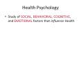 Health Psychology PowerPoint PPT Presentation