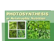 PHOTOSYNTHESIS or Autotrophic Nutrition