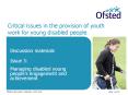 Critical issues in the provision of youth work for young disabled people PowerPoint PPT Presentation