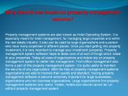 Why should one invest on property management systems? (1)