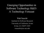 Emerging Opportunities in Software Technology R