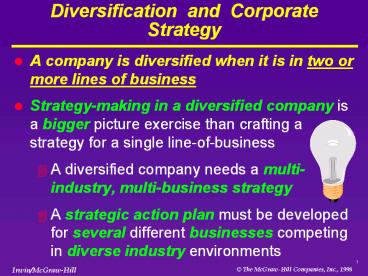 Diversification and Corporate Strategy