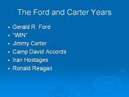 The Ford and Carter Years