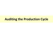 Auditing the Production Cycle